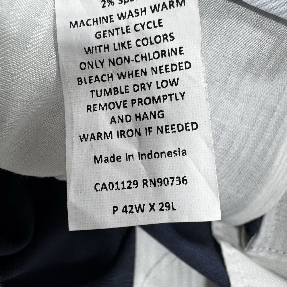 Ralph Lauren The Comfort Flex Pant Men's 42x29 Flat Front Navy Plaid Casual NWT - Picture 8 of 15